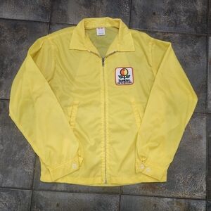 Vintage 70s Cap'n Jac Men's Medium Sunkist Yellow Full Zip Windbreaker Jacket